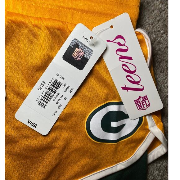 Green Bay Packers - NWT - Teen Activewear Shorts with Liner - Picture 7 of 8